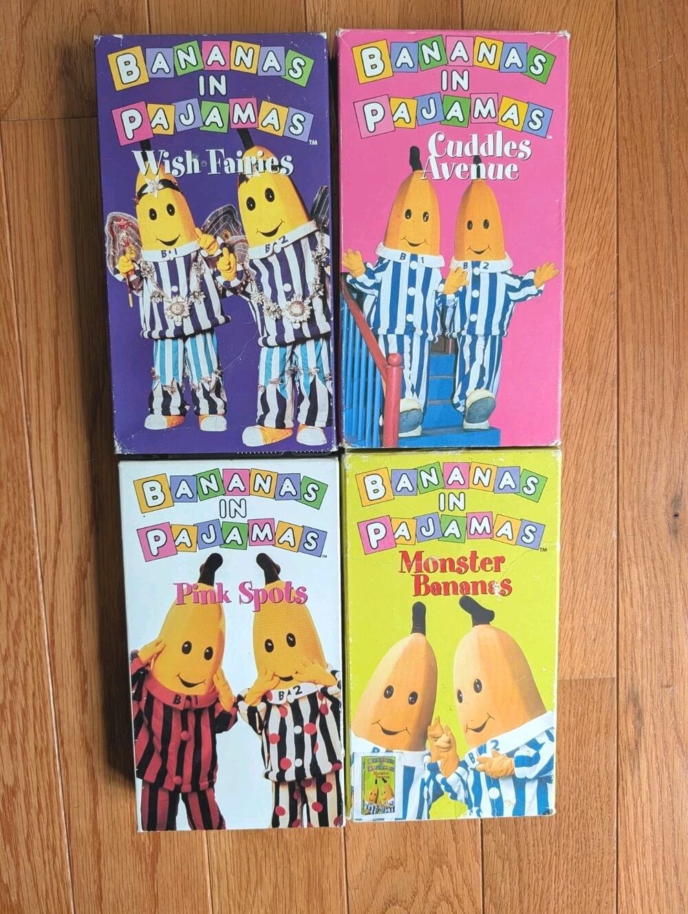 Bananas in Pajamas VHS Set Of 4 1996 Monster Bananas, Pink Spots, Wish Fairies..